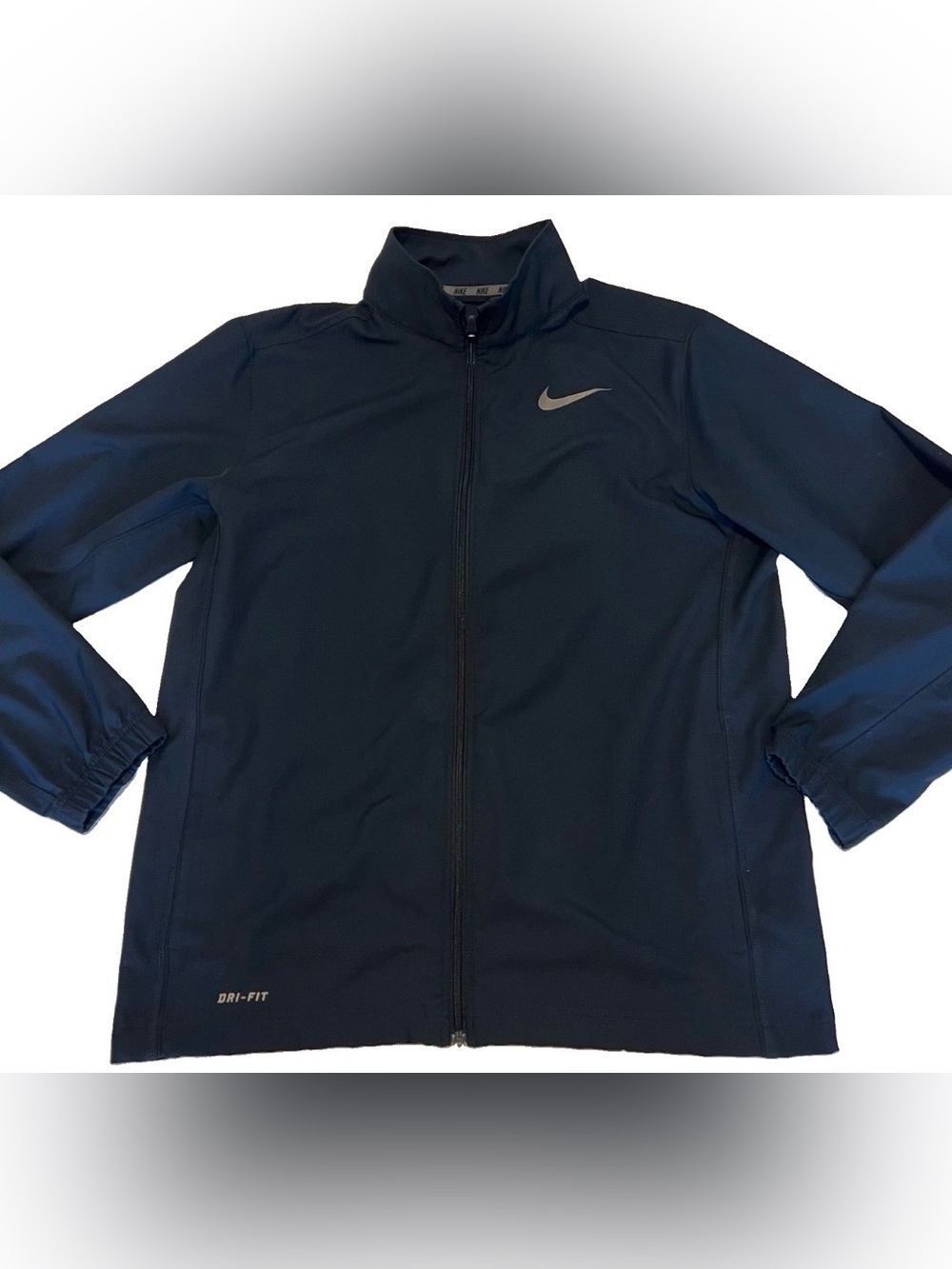 Nike Dri Fit Lightweight Zip Up Jacket Men’s L Black Pockets Running 487359-475